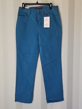 Gloria Vanderbilt Teal Blue Straight Leg Jeans